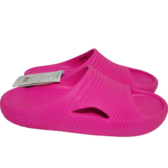 CROCS Shoes - Crocs Mellow Tide Recovery Slides Womens 9 Mens 7 Pink Crush Comfort Sandals NEW